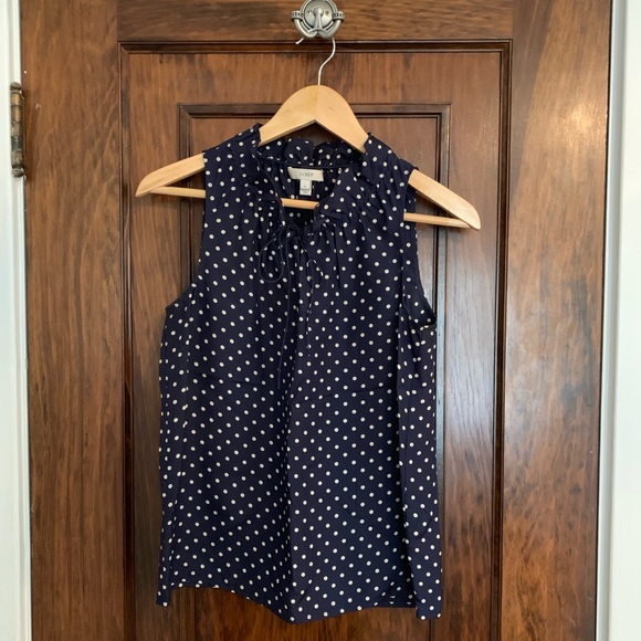 J.Crew Ruffle Neck Sleeveless Silk Blouse - Picture 2 of 6